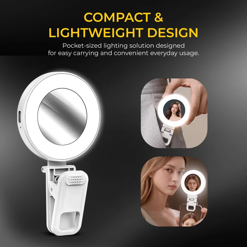 DigiTek Portable Bi-Color LED Video Light With Mirror | Built In Battery (D3 W) view 5